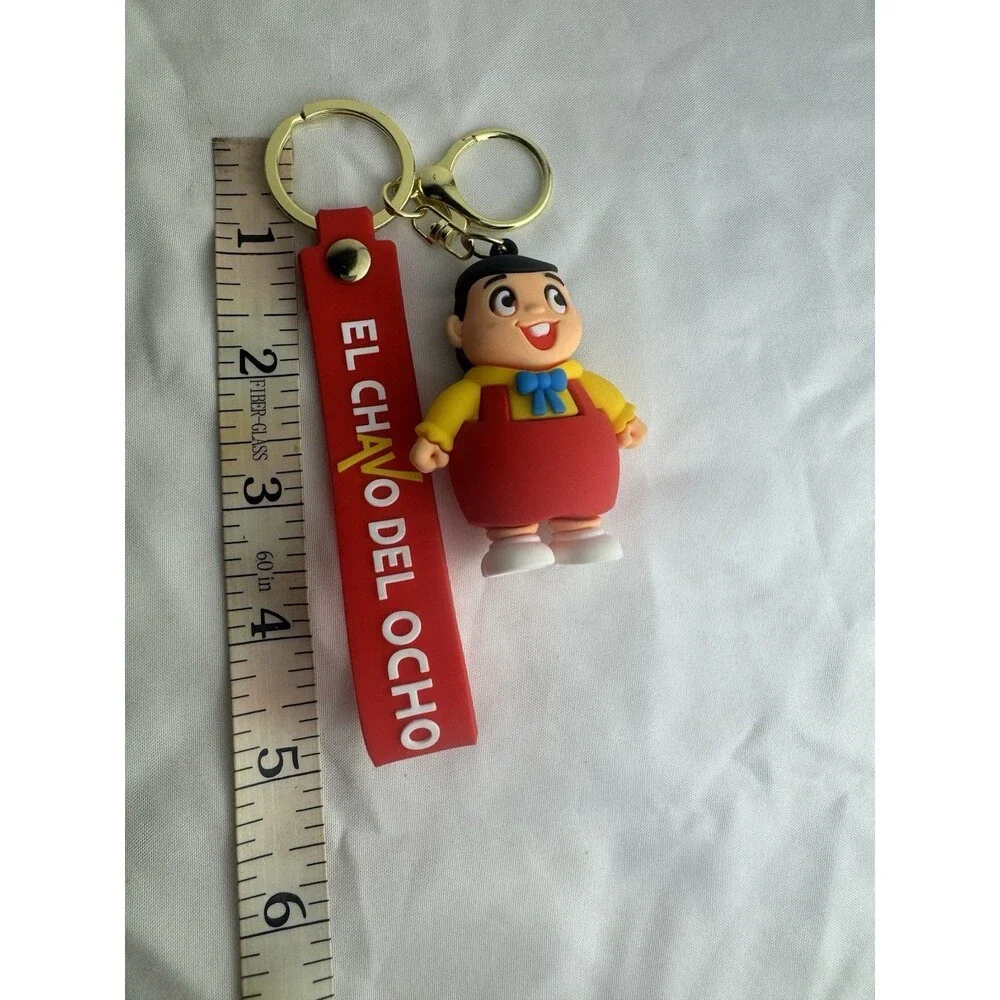 3D Cartoon Character Keychain El Chavo Del Ocho Red Strap Bag Charm